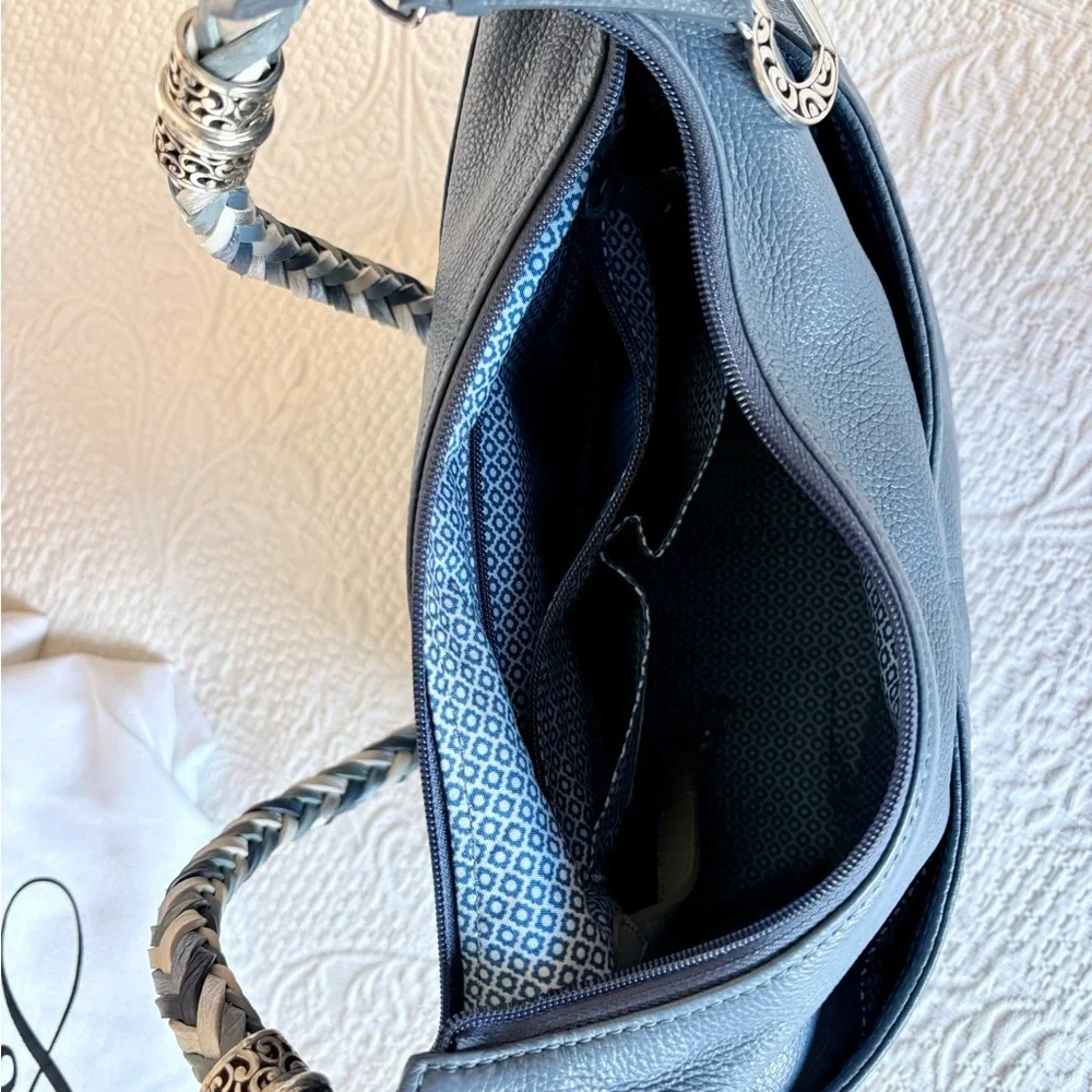 Brighton Barbados Ziptop Hobo Canyon Blue Women’s Bag - Picture 9 of 11